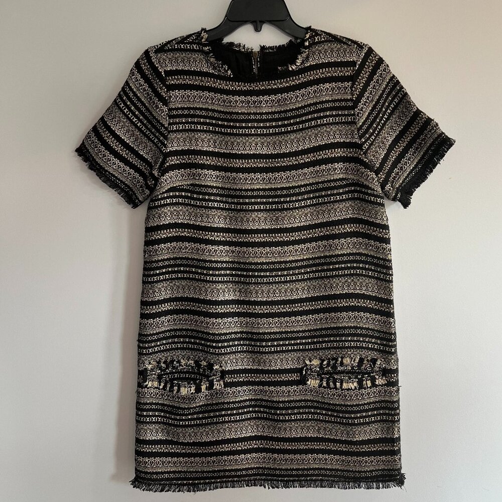 Darling Black, Gold and Silver Dress with Fringe Size M